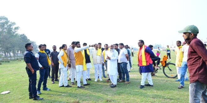 महराजगंज में सामाजिक समरसता महारैली की तैयारी तेज, डॉ. अरविंद राजभर ने किया रैली स्थल का निरीक्षण