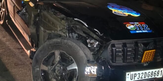 मारपीट की सूचना पर जा रही पीआरवी और कार में टक्कर, तीन पुलिसकर्मी सहित चार घायल